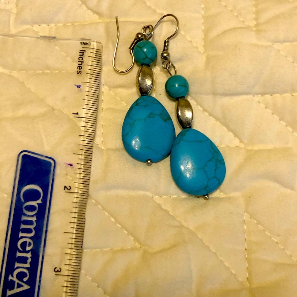 2 inch turquoise earrings